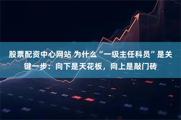 股票配资中心网站 为什么“一级主任科员”是关键一步：向下是天花板，向上是敲门砖
